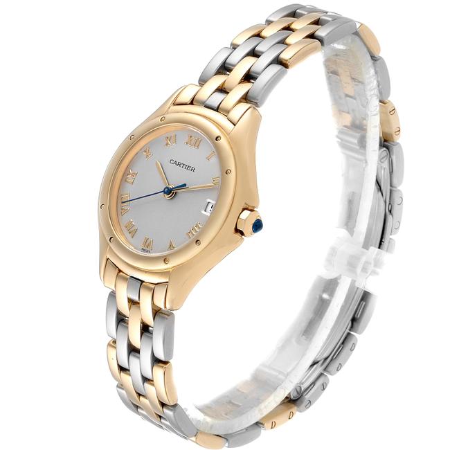 Cartier Silver 18k Yellow Gold and Stainless Steel Cougar 117000 Womens Wristwatch 26 Mm Watch Cartier Silver 18k Yellow Gold and Stainless Steel Cougar 117000 Womens Wristwatch 26 Mm Watch
