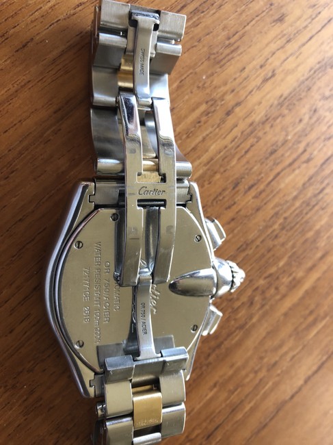 Cartier Gold and Silver XL Chronograph Roadster Dual Tone Watch Cartier Gold and Silver XL Chronograph Roadster Dual Tone Watch