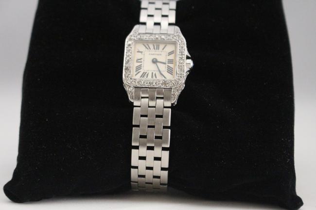 Cartier Silver Santos Demoiselle Stainless Steel Diamond Ladies Watch Cartier Silver Santos Demoiselle Stainless Steel Diamond Ladies Watch
