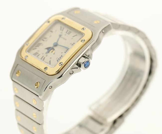 Cartier Silver Santos Galbee Two Tone Moon Phase Watch Cartier Silver Santos Galbee Two Tone Moon Phase Watch