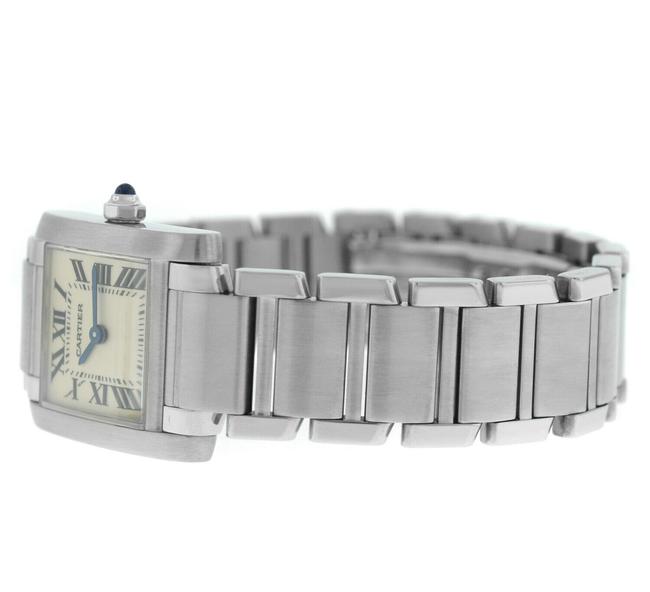 Cartier Silver Tank Francaise 2384 Ladies Stainless Steel Quartz 20mm Diamond Watch Cartier Silver Tank Francaise 2384 Ladies Stainless Steel Quartz 20mm Diamond Watch