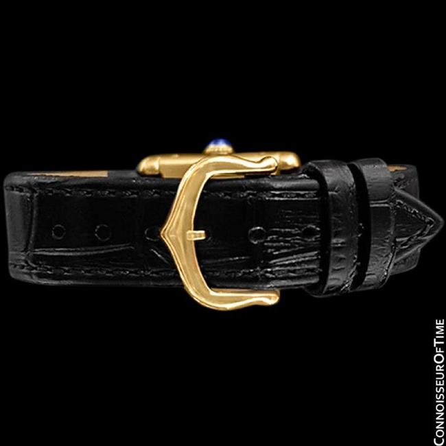 Cartier White Vintage Ladies Tank Mechanical Gold Vermeil 18k Gold Watch Cartier White Vintage Ladies Tank Mechanical Gold Vermeil 18k Gold Watch