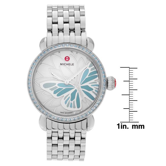 Michele Silver Csx Garden Party Stainless Steel Diamond Butterfly Mww05d000021 Watch Michele Silver Csx Garden Party Stainless Steel Diamond Butterfly Mww05d000021 Watch