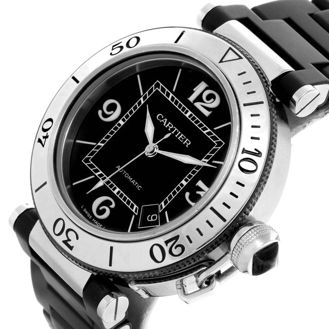 Cartier Black Box Pasha Seatimer Rubber Strap Mens W31077u2 Papers Watch Cartier Black Box Pasha Seatimer Rubber Strap Mens W31077u2 Papers Watch