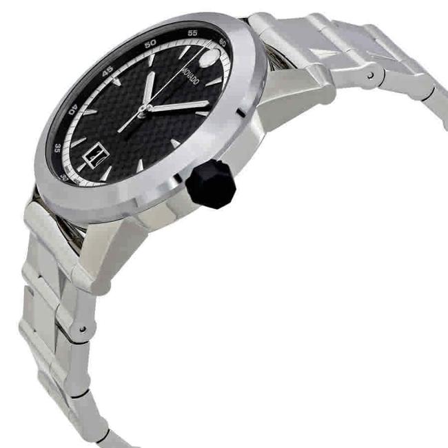 Movado Silver Vizio Stainless Black Dial Mens Swiss Quartz 0607050 Watch Movado Silver Vizio Stainless Black Dial Mens Swiss Quartz 0607050 Watch