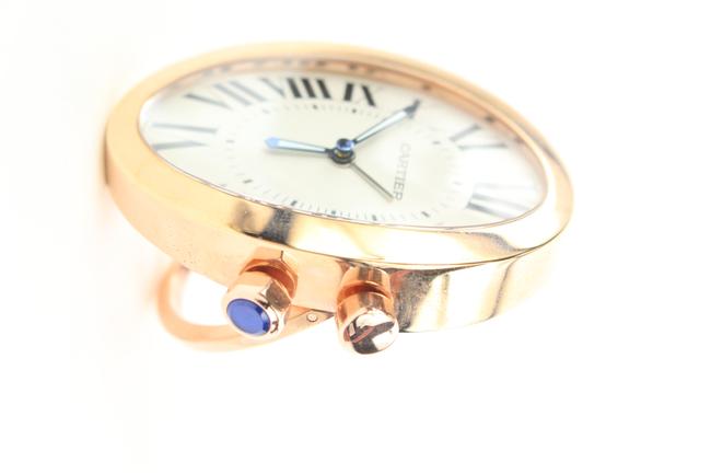Cartier Gold Ref 3111 18k Rose Plated Baignoiretravel Alarm Clock 147ct2 Watch Cartier Gold Ref 3111 18k Rose Plated Baignoiretravel Alarm Clock 147ct2 Watch