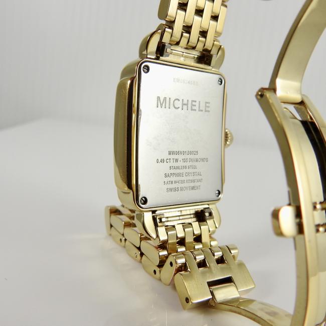 Michele Gold Plated Mother Of Pearl Diamond Deco Watch Michele Gold Plated Mother Of Pearl Diamond Deco Watch