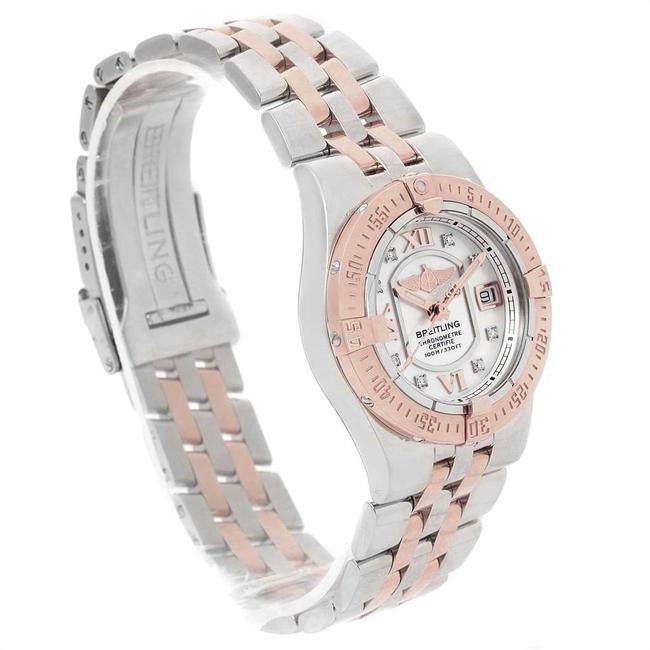 Breitling 18k Rose Gold Mop Diamond and Stainless Steel Galactic C71340 Womens 30mm Watch Breitling 18k Rose Gold Mop Diamond and Stainless Steel Galactic C71340 Womens 30mm Watch