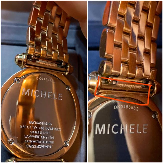 Michele Rose Gold Diamond Bezel caber Watch Michele Rose Gold Diamond Bezel caber Watch