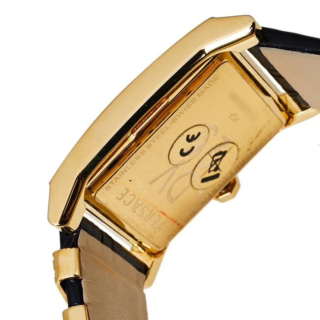 Versace Black Yellow Gold Plates Stainless Steel Diamond Vd25 Vqf020015 Womens Wristwatch 30 Mm Watch Versace Black Yellow Gold Plates Stainless Steel Diamond Vd25 Vqf020015 Womens Wristwatch 30 Mm Watch