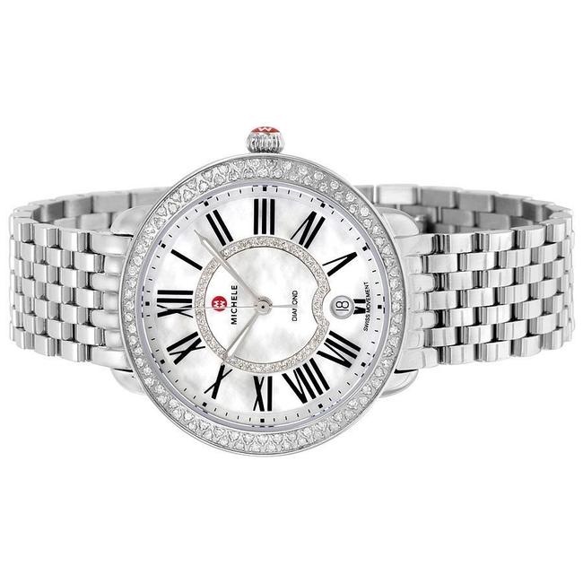 Michele Silver Serein 16 Mid Stainless Mother Of Pearl Diamond Dial Mww21b000030 Watch Michele Silver Serein 16 Mid Stainless Mother Of Pearl Diamond Dial Mww21b000030 Watch