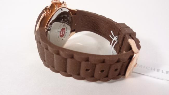 Michele Rose Gold/Brown Jelly Tahitian Mww12f000060 Womens Bean Chronograph New Watch Michele Rose Gold/Brown Jelly Tahitian Mww12f000060 Womens Bean Chronograph New Watch