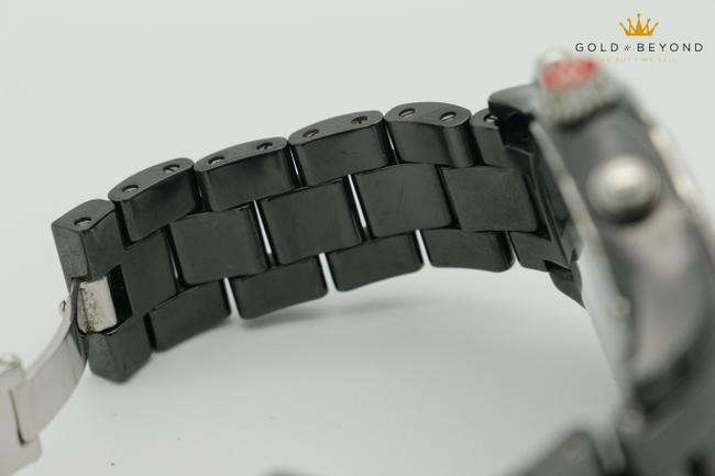 Michele Black Ceramic Diamond Bezel Jetway Watch Michele Black Ceramic Diamond Bezel Jetway Watch
