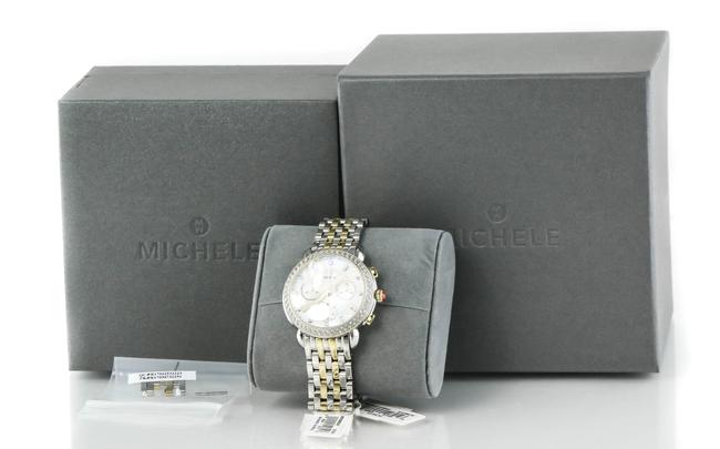 Michele Two Tone / Stainless Steel/ Gold Plated Condition Sidney Diamonds Chronograph Ladies Watch Michele Two Tone / Stainless Steel/ Gold Plated Condition Sidney Diamonds Chronograph Ladies Watch