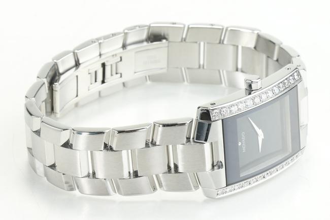 Movado Black/Silver 26mm Eliro Diamond Rectangular Watch Movado Black/Silver 26mm Eliro Diamond Rectangular Watch