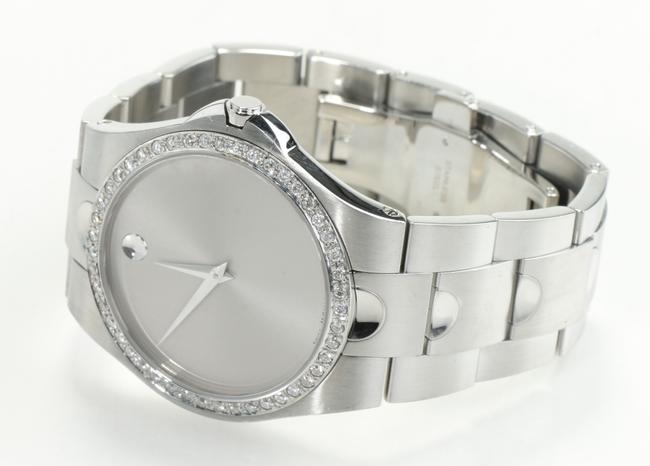 Movado Silver Luno Diamond Bezel Watch Movado Silver Luno Diamond Bezel Watch