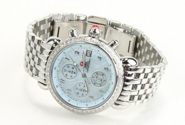 Michele Stainless Steel Csx Diamond Bezel Mother Of Pearl Watch Michele Stainless Steel Csx Diamond Bezel Mother Of Pearl Watch