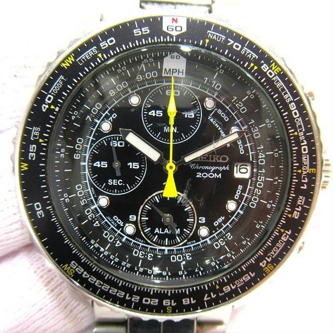 Seiko Pilot Alarm Chronograph Quartz 7t62-0eb0 Men Watch Seiko Pilot Alarm Chronograph Quartz 7t62-0eb0 Men Watch