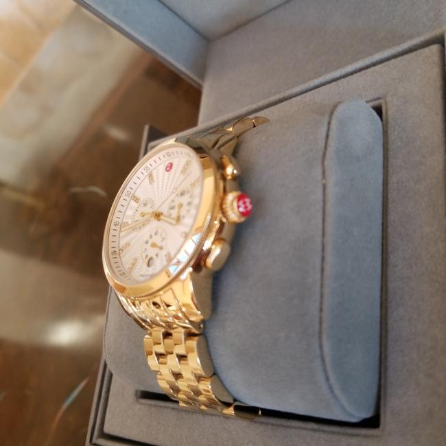 Michele Gold Plated Quartz with Diamond Markers Watch Michele Gold Plated Quartz with Diamond Markers Watch