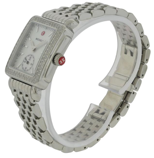 Michele Silver Deco Mid Stainless Diamond Mww06v000001 Watch Michele Silver Deco Mid Stainless Diamond Mww06v000001 Watch