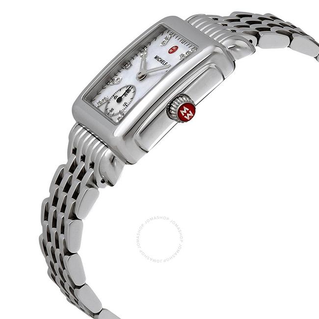 Michele Silver Deco Mid Stainless Mother Of Pearl Diamond Mww06v000002 Watch Michele Silver Deco Mid Stainless Mother Of Pearl Diamond Mww06v000002 Watch