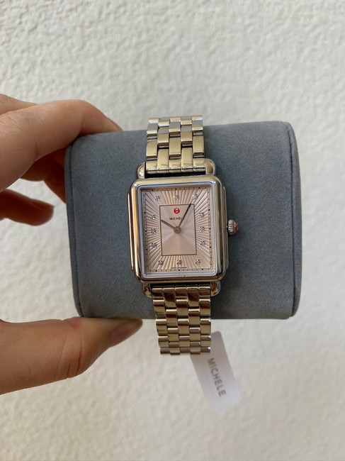 Michele Silver/ Champagne Deco Ii Diamond Bracelet Mww06x000029 Watch Michele Silver/ Champagne Deco Ii Diamond Bracelet Mww06x000029 Watch