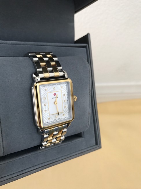 Michele Gold & Silver Deco Ii 2 Tones Mop Mww06x000027 Watch Michele Gold & Silver Deco Ii 2 Tones Mop Mww06x000027 Watch