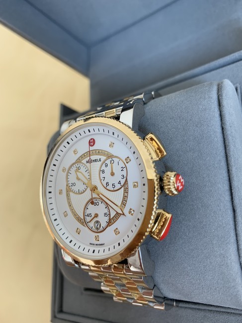 Michele Gold Silver Large Sport Sail Diamond-dial Mww01k000119 Watch Michele Gold Silver Large Sport Sail Diamond-dial Mww01k000119 Watch