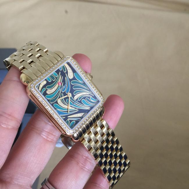 Michele Gold/ Green New 18mm Deco Ii Bijoux Diamond Mw06x01b0083 Watch Michele Gold/ Green New 18mm Deco Ii Bijoux Diamond Mw06x01b0083 Watch
