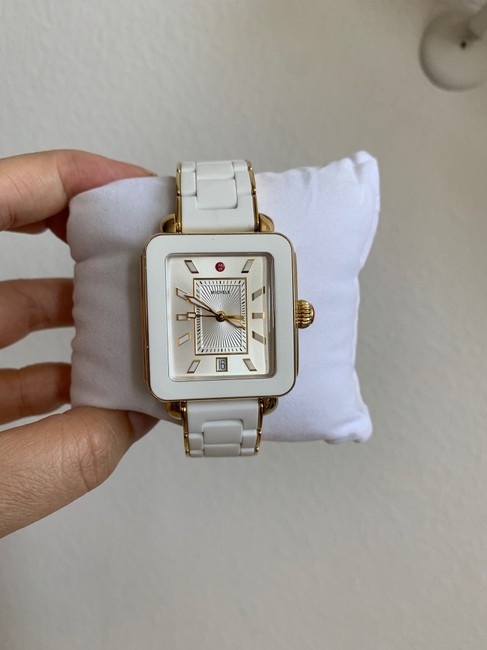 Michele White/Gold New Deco Sport Wrapped Silicone Mww06k000016 Watch Michele White/Gold New Deco Sport Wrapped Silicone Mww06k000016 Watch