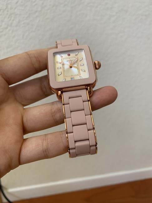 Michele Pink New Deco Sport Gold Desert Rose Wrapped Silicone Mww06k000018 Watch Michele Pink New Deco Sport Gold Desert Rose Wrapped Silicone Mww06k000018 Watch