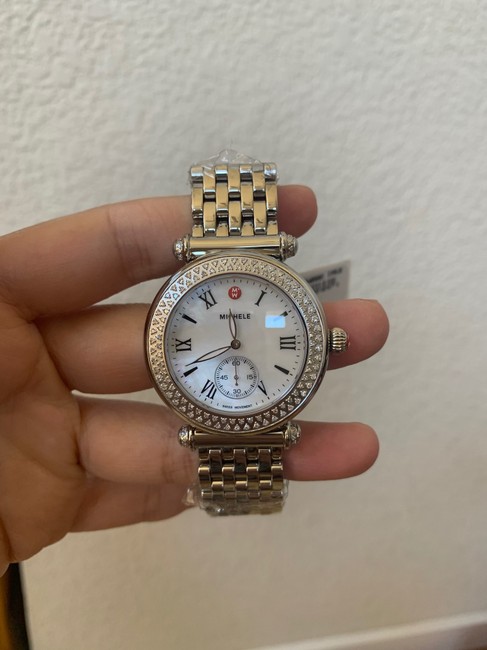 Michele Silver Caber Mother Of Pearl & Diamond Mw16a000001 Watch Michele Silver Caber Mother Of Pearl & Diamond Mw16a000001 Watch