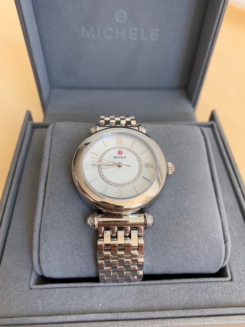 Michele Silver Caber Diamond Bracelet 35mm Mww16e000002 Watch Michele Silver Caber Diamond Bracelet 35mm Mww16e000002 Watch