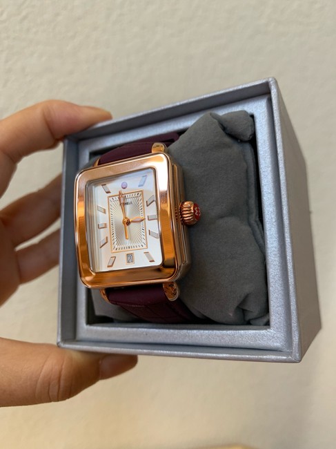Michele Multicolor New Deco Sport Pink Gold Plum Embossed Silicone Mww06k000013 Watch Michele Multicolor New Deco Sport Pink Gold Plum Embossed Silicone Mww06k000013 Watch
