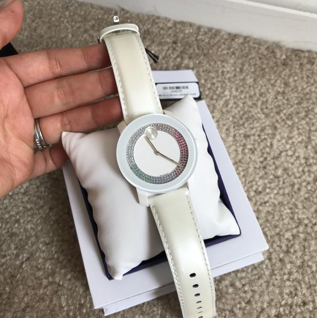 Movado White Bold 42mm with Rainbow Pave Swarovski Crystals Dial 3600295 Watch Movado White Bold 42mm with Rainbow Pave Swarovski Crystals Dial 3600295 Watch