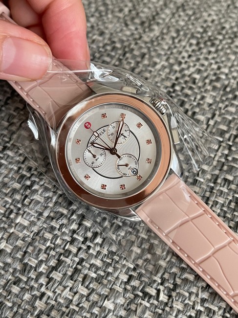 Michele Multicolor New Set Cape Rose Gold Silver Pink Topaz Chronograph Mww27e000017 Watch Michele Multicolor New Set Cape Rose Gold Silver Pink Topaz Chronograph Mww27e000017 Watch