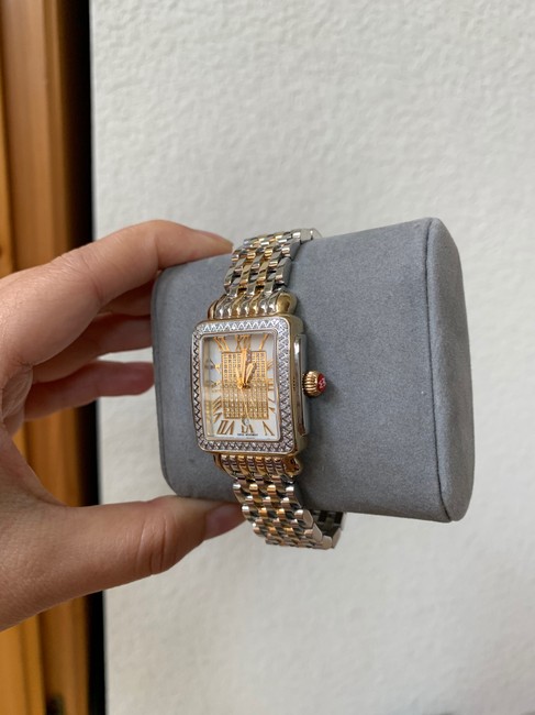 Michele Gold/Silver Like New Deco Madison Mid Two-tone Diamond Mww06g000007 Watch Michele Gold/Silver Like New Deco Madison Mid Two-tone Diamond Mww06g000007 Watch