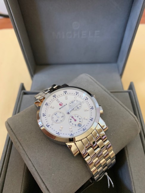 Michele Silver White Sport Sail Diamond Dial Mww01c000137 Watch Michele Silver White Sport Sail Diamond Dial Mww01c000137 Watch