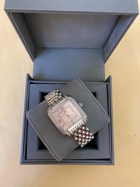 Michele Silver/ Pink Milou Diamond Blush Dial Bracelet Mww15a000095 Watch Michele Silver/ Pink Milou Diamond Blush Dial Bracelet Mww15a000095 Watch