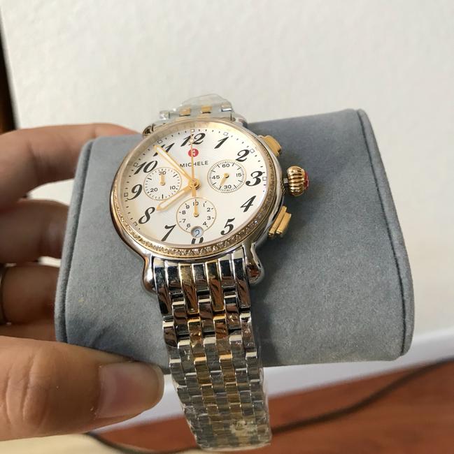 Michele Gold / Silver Fluette White Dial Two-tone Mww24a000007 Watch Michele Gold / Silver Fluette White Dial Two-tone Mww24a000007 Watch