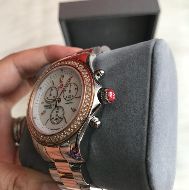 Michele Rose Gold/ Silver Jetway Mop Mww17a000017 Watch Michele Rose Gold/ Silver Jetway Mop Mww17a000017 Watch