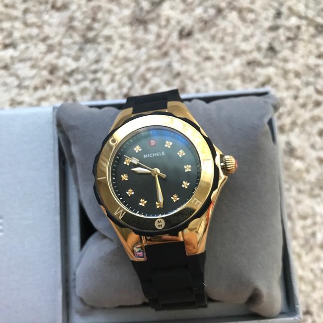 Michele Black / Gold Jelly Bean Petite Navy Mww12p000012 Watch Michele Black / Gold Jelly Bean Petite Navy Mww12p000012 Watch