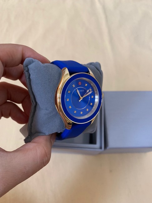 Michele Blue Gold Cape Cobalt Topaz Silicone Mww27a000026 Watch Michele Blue Gold Cape Cobalt Topaz Silicone Mww27a000026 Watch