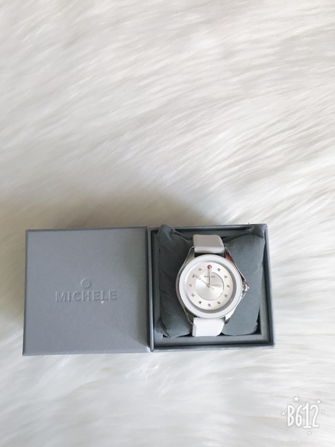 Michele White Silver " Interchangeable Strap" Cape Topaz Mww27a000007 Watch Michele White Silver " Interchangeable Strap" Cape Topaz Mww27a000007 Watch