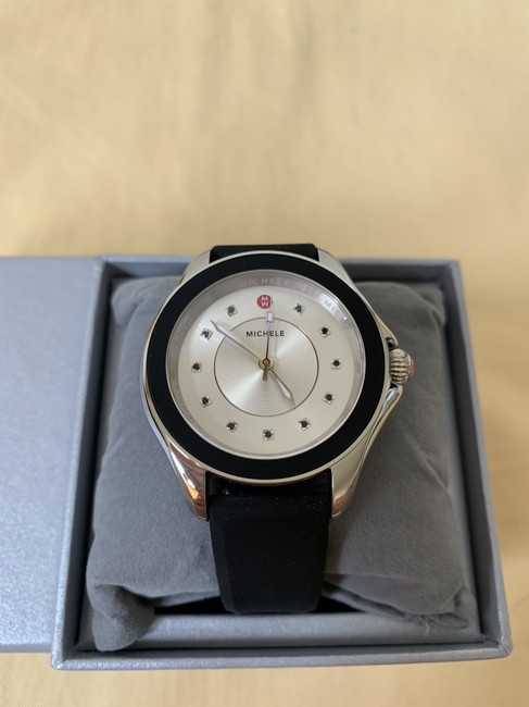 Michele Black Silver " Interchangeable Strap" Cape Topaz Mww27a000012 Watch Michele Black Silver " Interchangeable Strap" Cape Topaz Mww27a000012 Watch