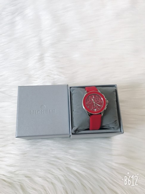 Michele Red / Silver Flash-sale 10% Cape Chrono Sunray Dial Mww27c000004 Watch Michele Red / Silver Flash-sale 10% Cape Chrono Sunray Dial Mww27c000004 Watch