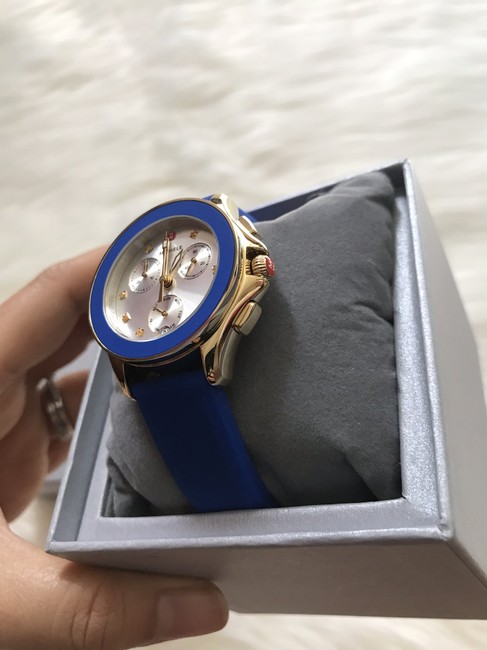Michele Gold/ Blue Cape Chrono Mww27c000013 Watch Michele Gold/ Blue Cape Chrono Mww27c000013 Watch
