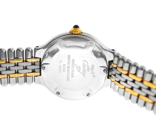 Cartier Silver Gold Ladies Must De 1340 Quartz Steel 28mm Bullet Watch Cartier Silver Gold Ladies Must De 1340 Quartz Steel 28mm Bullet Watch