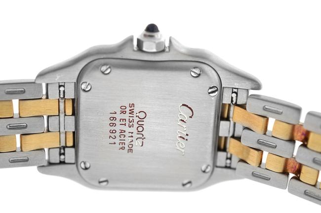Cartier Yellow Gold Silver Ladies Panthere 166921 Steel 18k Two Row 22mm Watch Cartier Yellow Gold Silver Ladies Panthere 166921 Steel 18k Two Row 22mm Watch