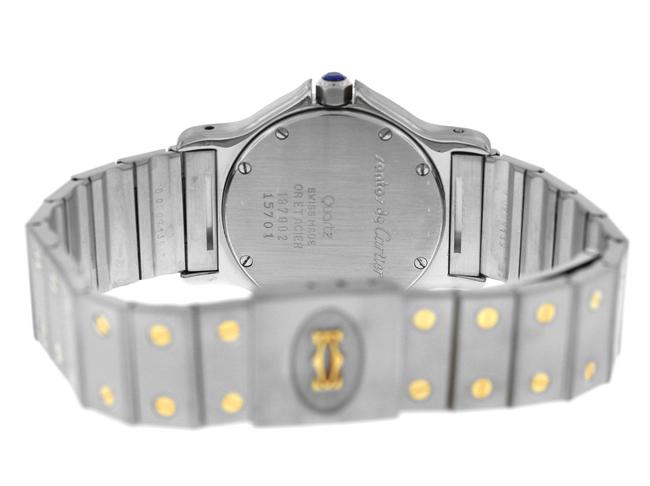 Cartier Yellow Gold Silver Ladies Santos Octagon 187902 Steel 18k 30mm Quartz Watch Cartier Yellow Gold Silver Ladies Santos Octagon 187902 Steel 18k 30mm Quartz Watch